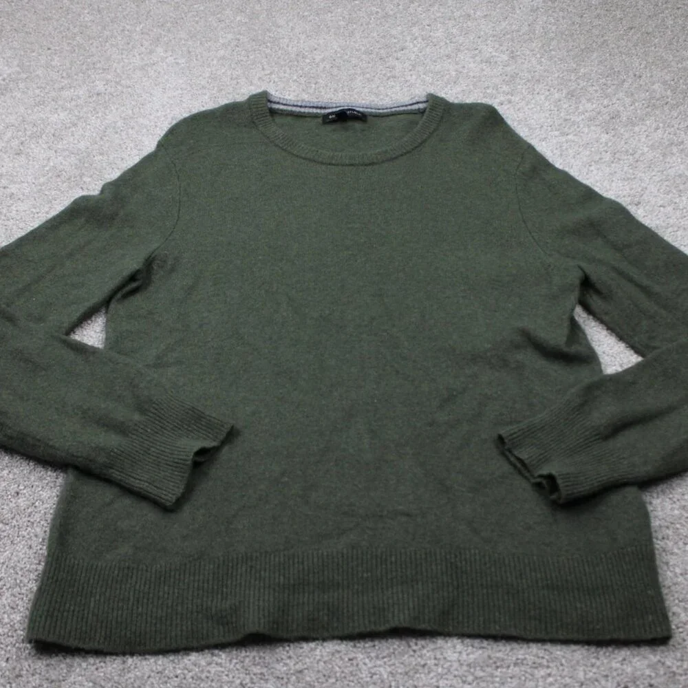 Banana‎ Republic Sweater Mens XL Green Merino Extra Fine Wool Blend L/S Pullover